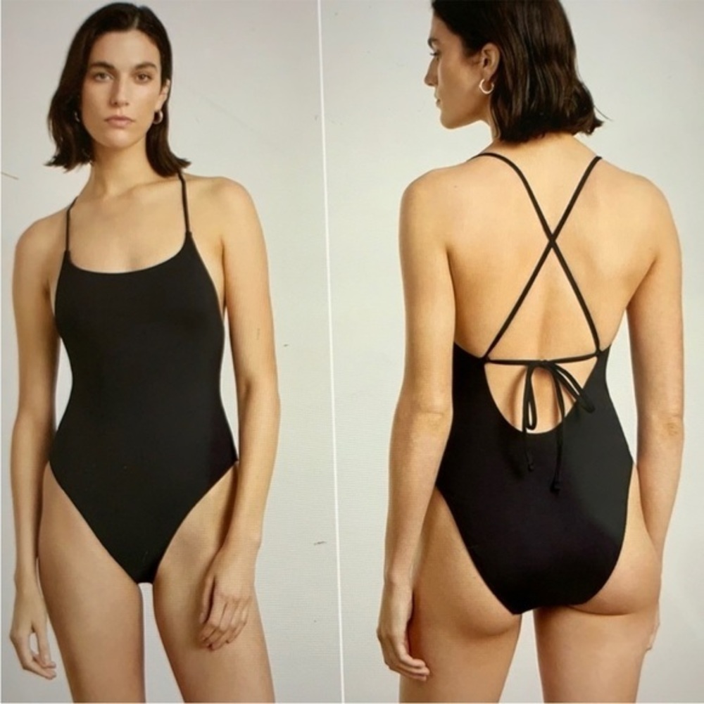 Everlane The String One Piece Swimsuit Black Size XL NWT
